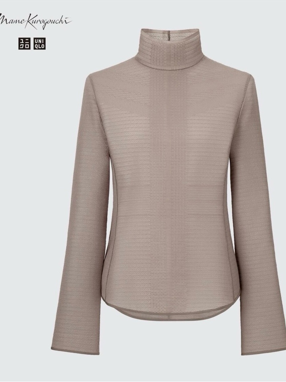 Uniqlo x Mane Kurogouchi - Taupe Mesh Long-Sleeve Turtleneck